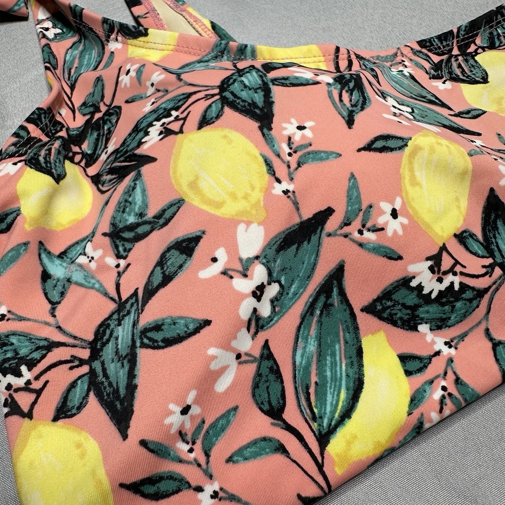 Loralette Bikini Top XL Lemonβ Print Bows Beachy Plus Size Cute Feminine Comfy